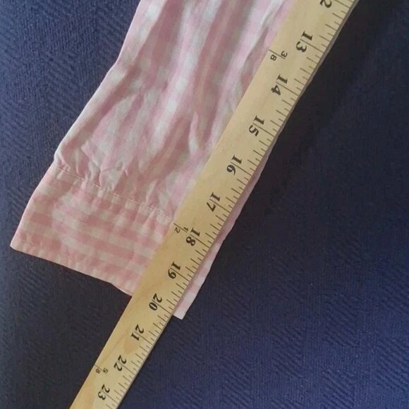 Abercrombie Fitch Womens Small Pastel Pink White Plaid Button Up Shirt A&F - Picture 9 of 9